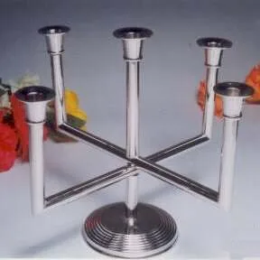 Menorah Candle Holder in Brass Aluminium and Stainless Steel in 3 Lights to 9 Lights Used in Jewish Culture for Home Decoration