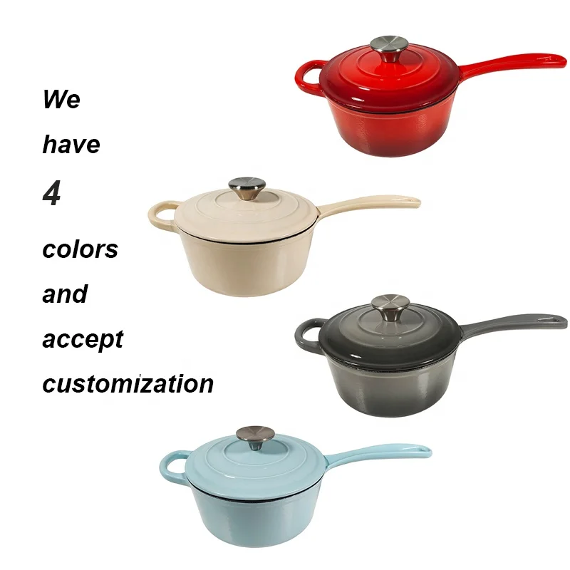 Multi-Functional Non-Stick Frying Pan Milk Pot Enameled Cast Iron Saucepan With Lid