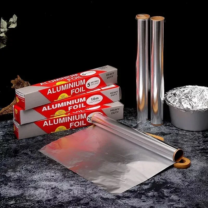 Бытовая пищевая кулинарная алюминиевая фольга 20 микрон бумага