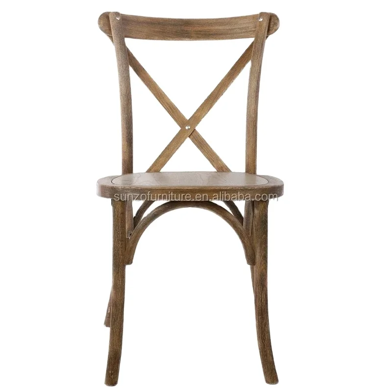 Wholesale Rental Rustic Cross Back Wood Chairs For Wedding Party Bentwood Chairs Banquet Furniture