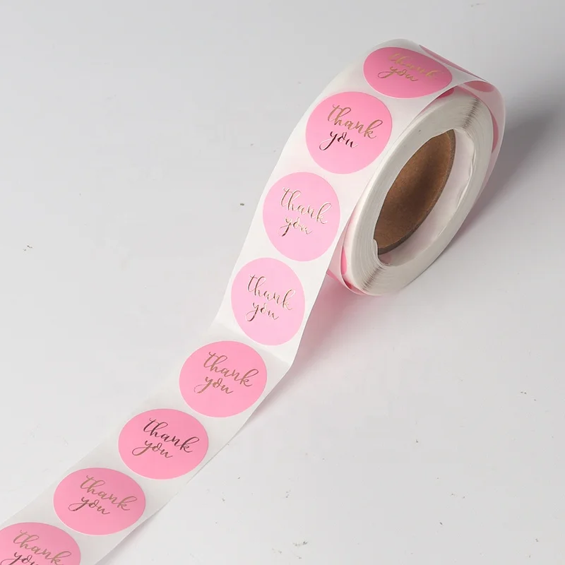 Custom Printing Vinyl Waterproof logo Sticker Paper Adhesive Label Thank You Sticker Roll Thank You Stickers for Small Business
