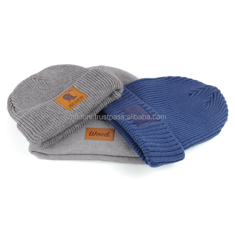 Wholesale sport custom slouchy beanie knitted hat