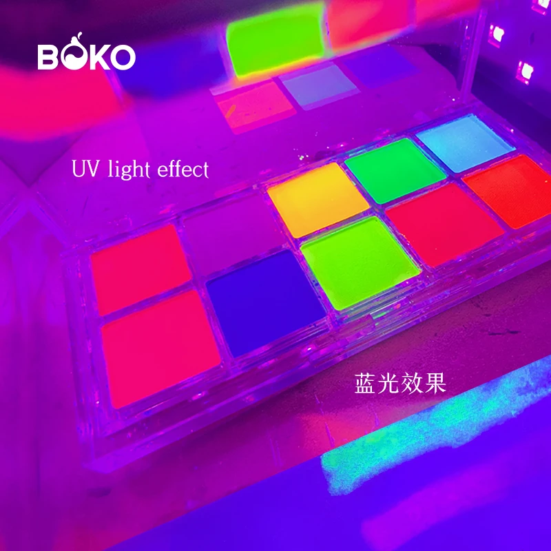 BOKO Halloween Nail Art Hot Selling 10colors Fluorescent pigment powder neon powder supplier