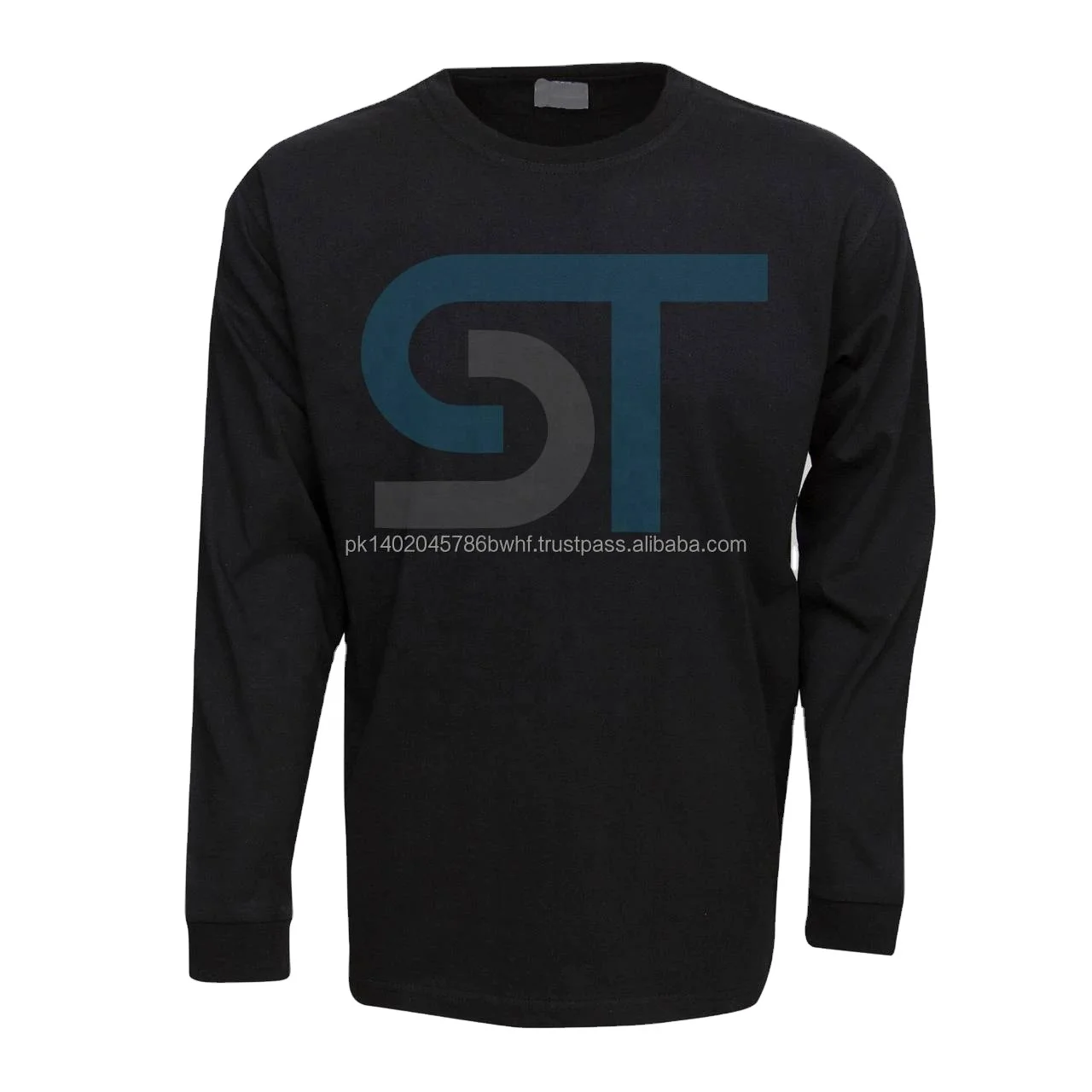 Однотонная футболка из 100% хлопка с длинным рукавом/мужская футболка с длинным рукавом/индивидуальная футболка для мужчин
