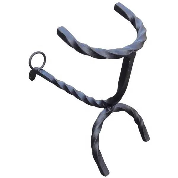 Premium High Quality Wholesale Drinking Horn Stand Hand Forged Iron Black Mead Beer Horn Twisted Display Holder Customize Sizes