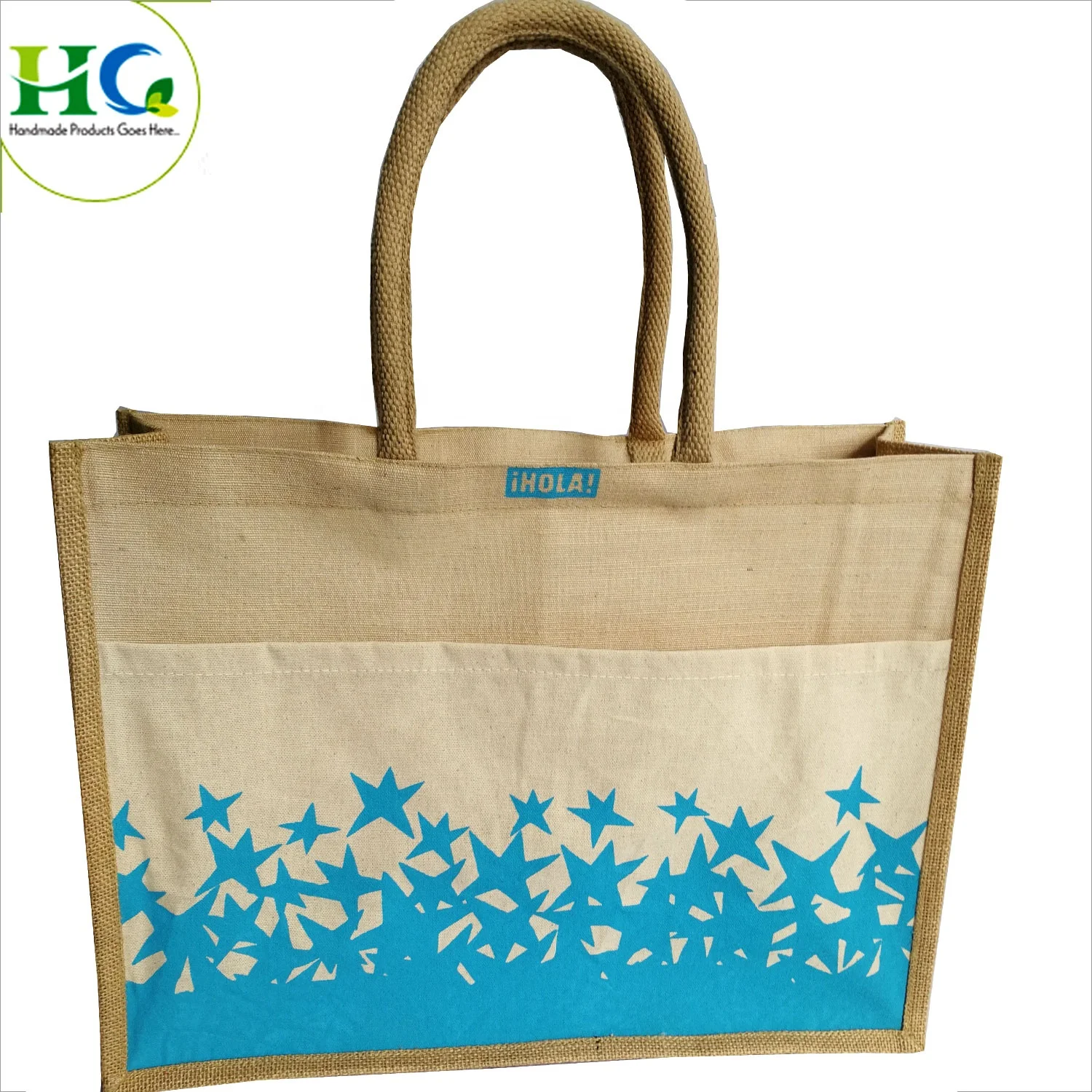 Indian Manufacturer Of Natural Super Quality Long Handles Woven Heavy Duty Jute Bag Handled Promotional Shopping Bag picnic bag