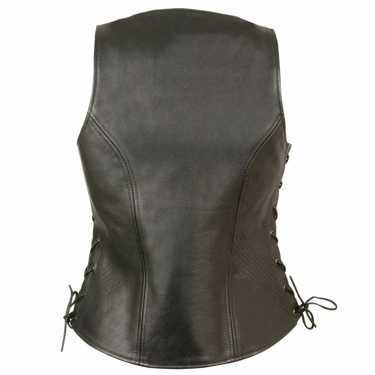 Оптовая продажа Женский мотоциклетный кожаный клубный жилет мягкий байкерский черный скрытый носитель OEM