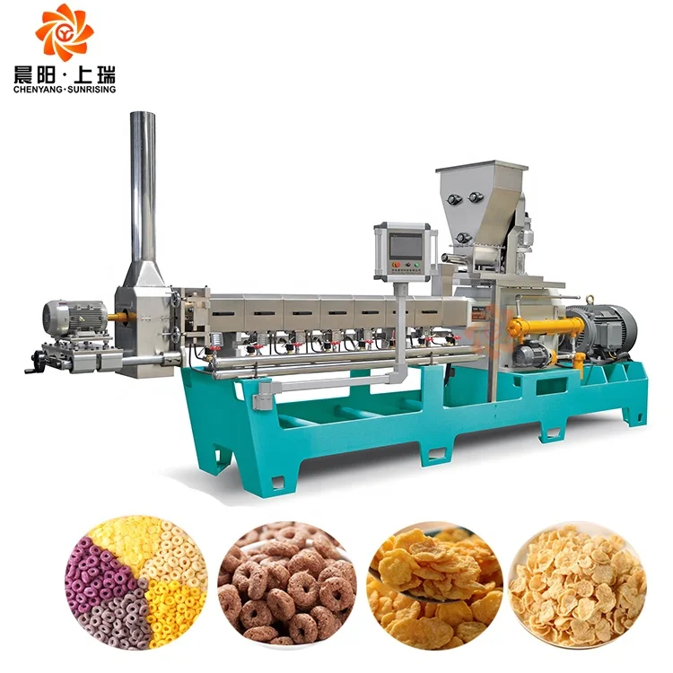 full automatic machine to make cornflakes extruder  breakfast cereal production line