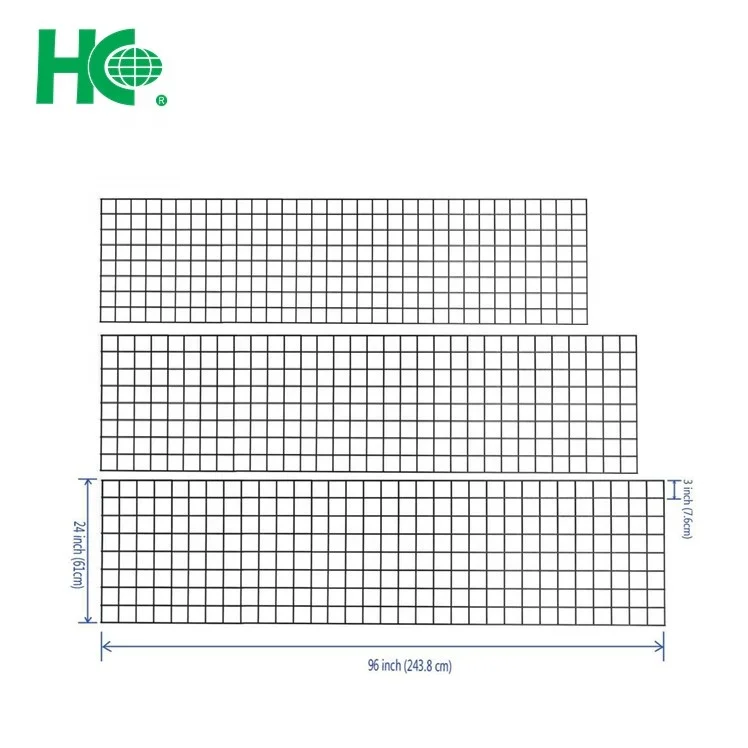 Multifunctional metal wire retail gridwall panels