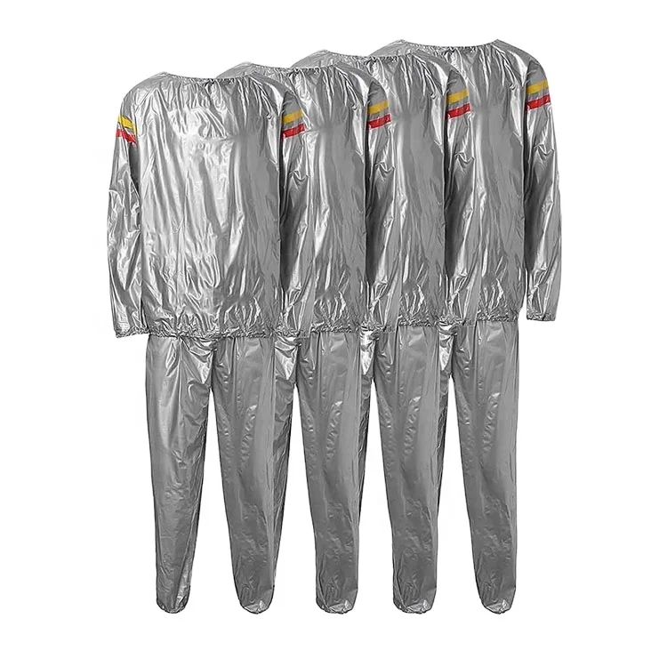 Wholesale Hot PVC Sauna Suit Fitness Exercise Slimming Body Suit Gym for Weight Loss Crew Neck Jogging Wear Sauna Suits