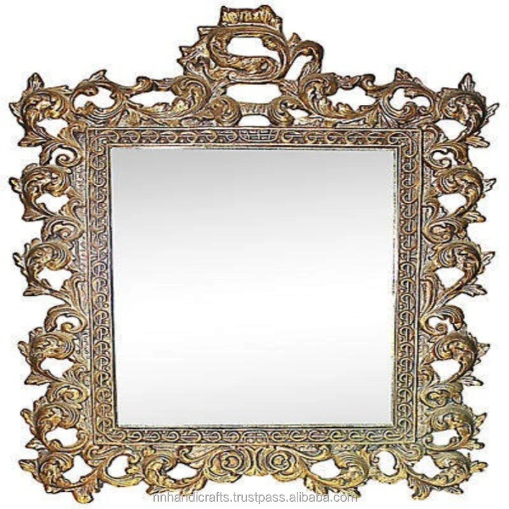 Indian Handicraft Handmade Designer Steel Metal Golden Powder Coated Powder Coating Rectangular Table top Photo Frame Wall Frame