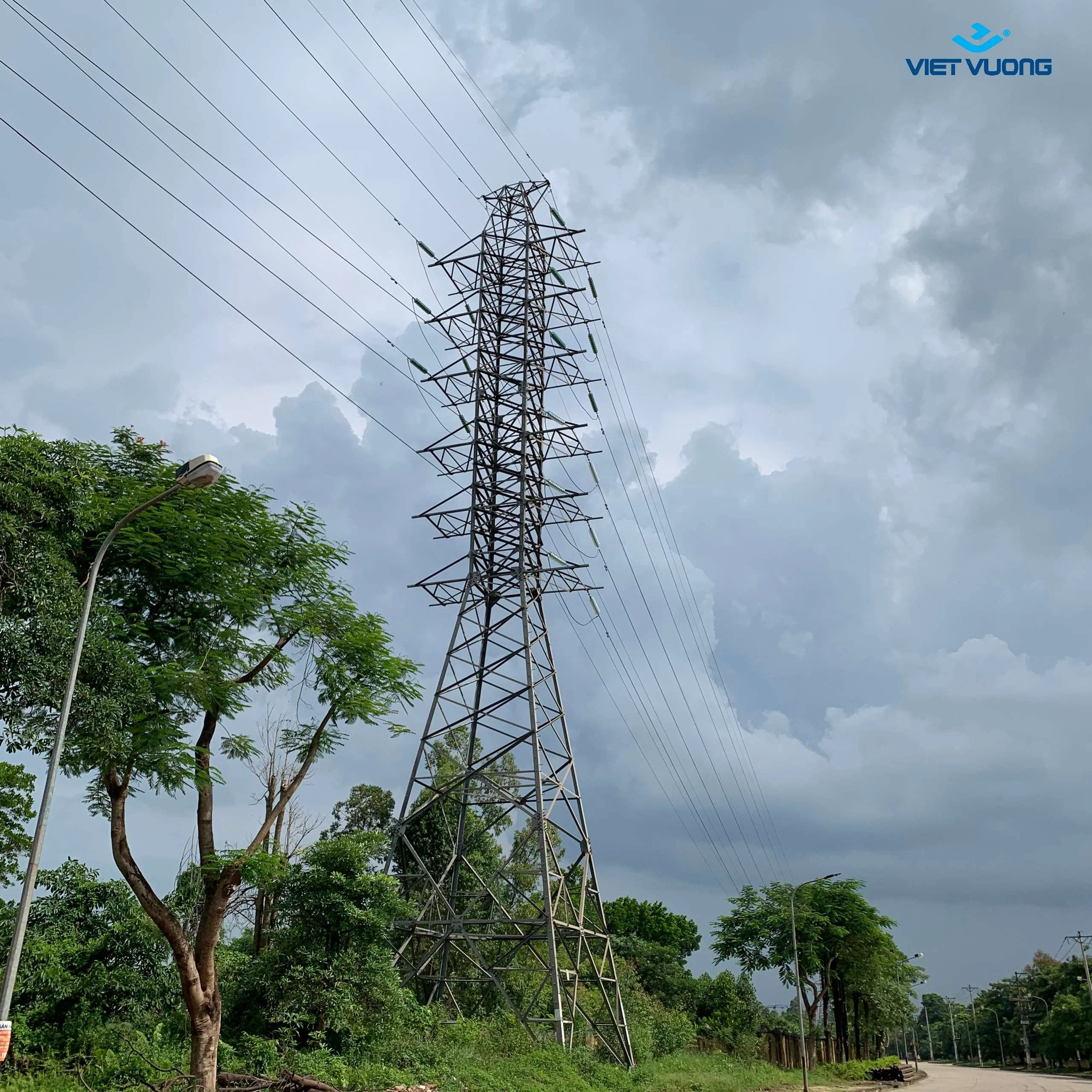 Hot-dipped Galvanizing High voltage power Electric pole transmission Steel Made in Viet Nam