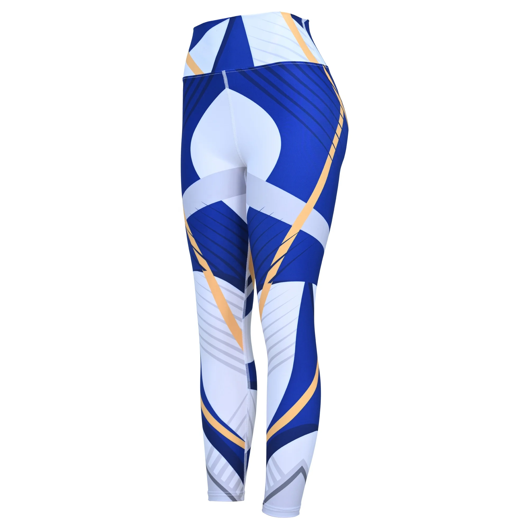 woman Printed yoga pants faux denim jean look fashion pattern custom design compression tights sublimated yoga leggings