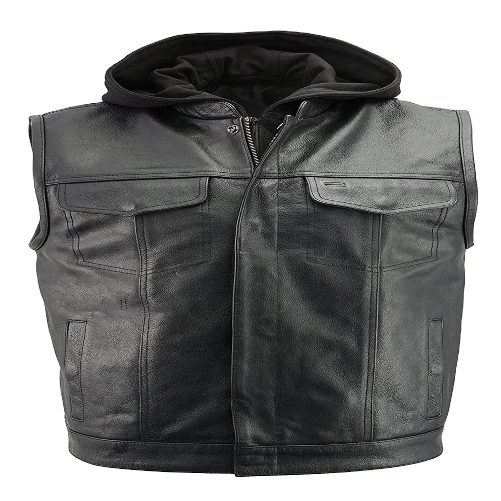 mesh vest pocket Motorcycle Leather Vest Men Spring New Fashion Punk Sleeveless Jacket V Neck Plus Size Waistcoats