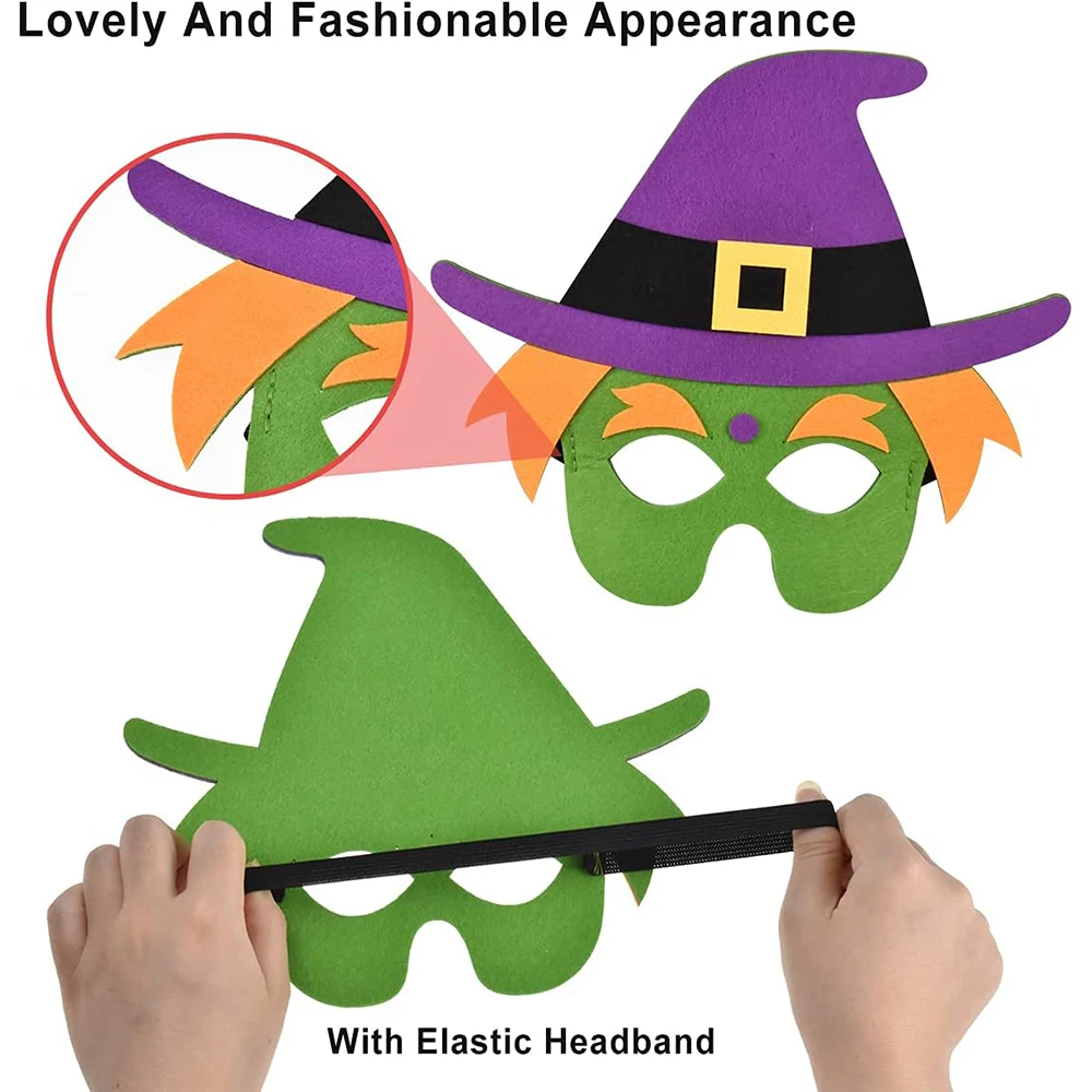 Custom Props Cartoon halloween felt and elastic superhero masks party face mask for kids
