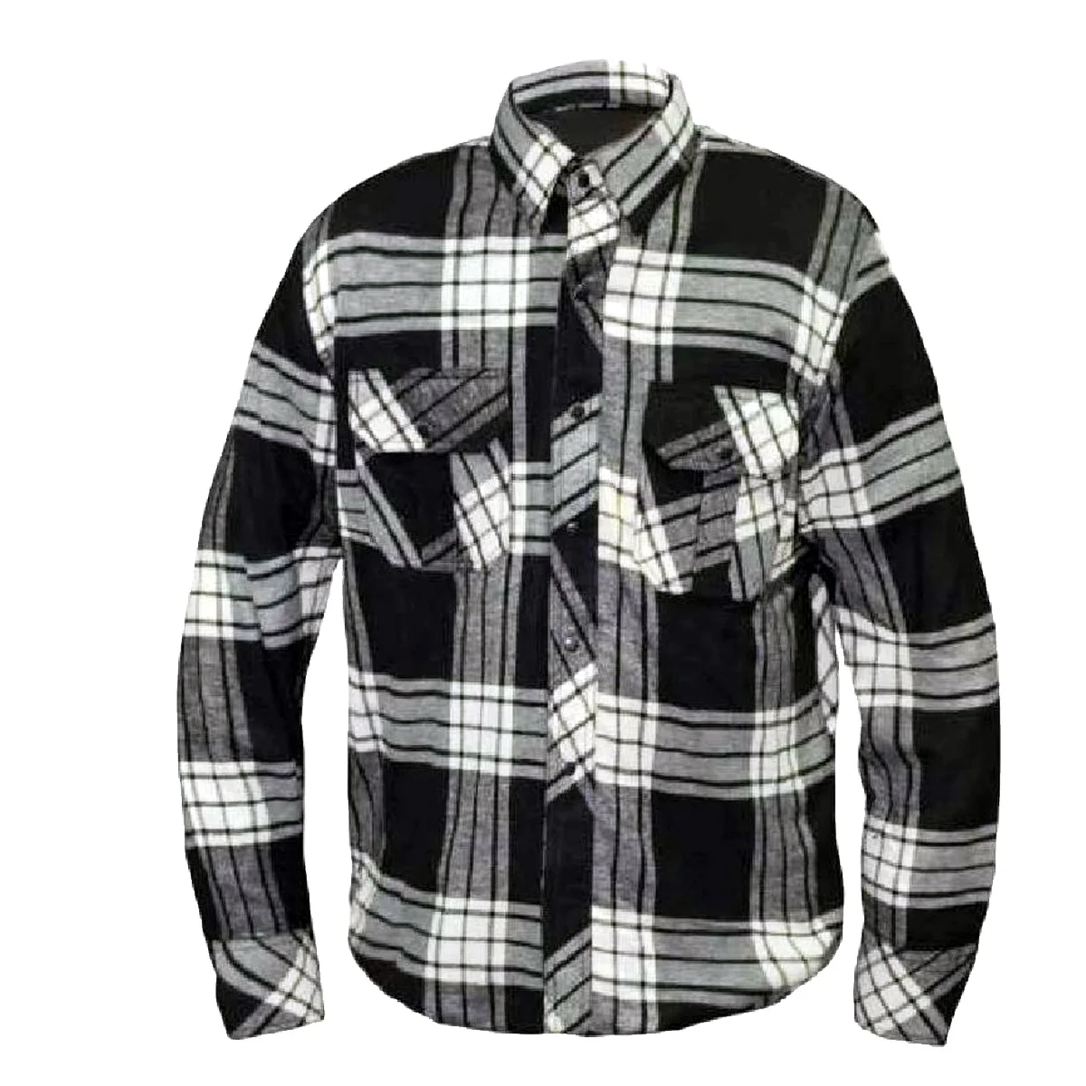 Bikers Gear Kevlar-Lined Flannel Lumberjack Motorcycle Shirt Dark Grey