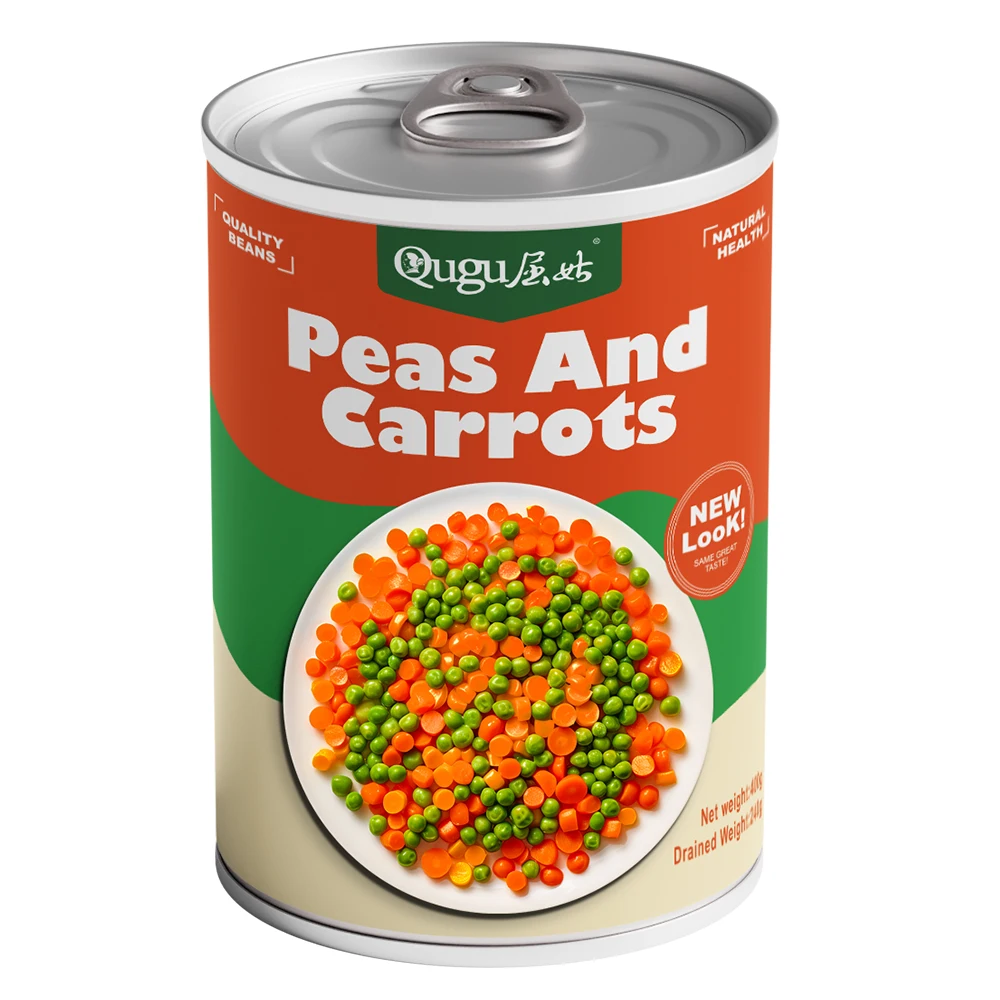 Canned Green Peas and Carrots Mixed Vegetables 400g Canned Food Natural Vegetables Steamed 0.4 Kg Salty Water Easy Open Lid Can