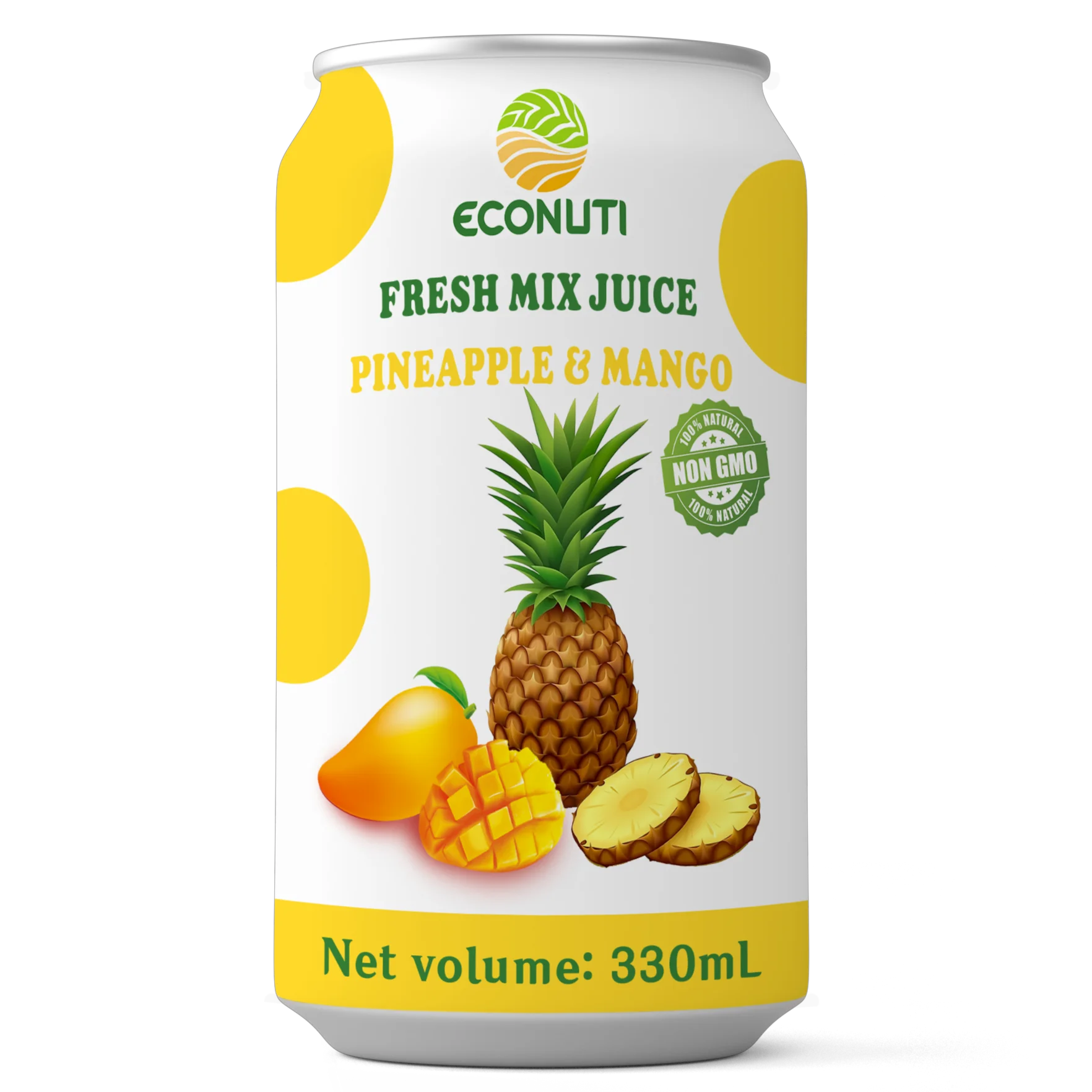 Бренд Econuti ананас манго RTD смесь свежих фруктовых соков ОДМ/OEM коробка/объемная упаковка натуральные ароматизированные пюре сахар киви ингредиенты