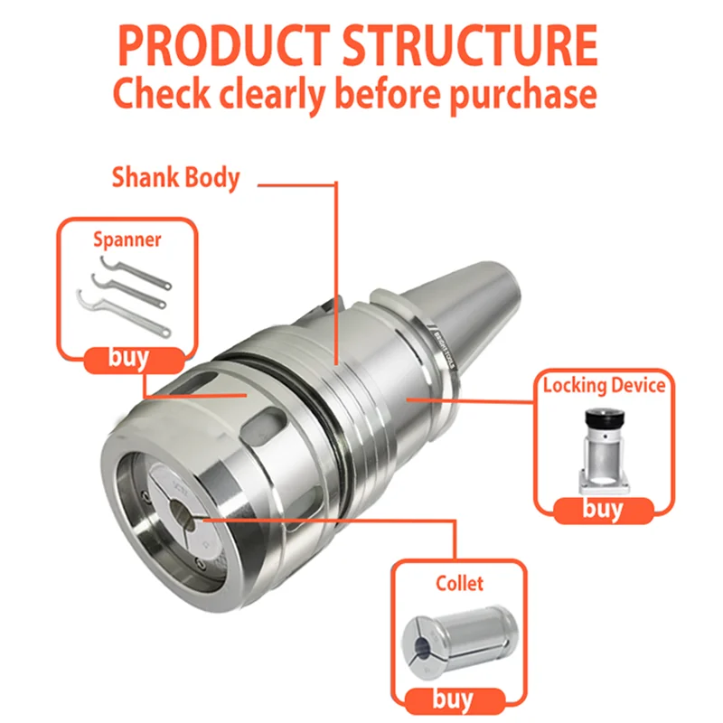 Collet Chuck Shrink Fit Chucks HSK40E 50E 40A 50A 63A 100A SLK Tool Holder DIN69893 HSK63A SF tool holder cnc machine supplier