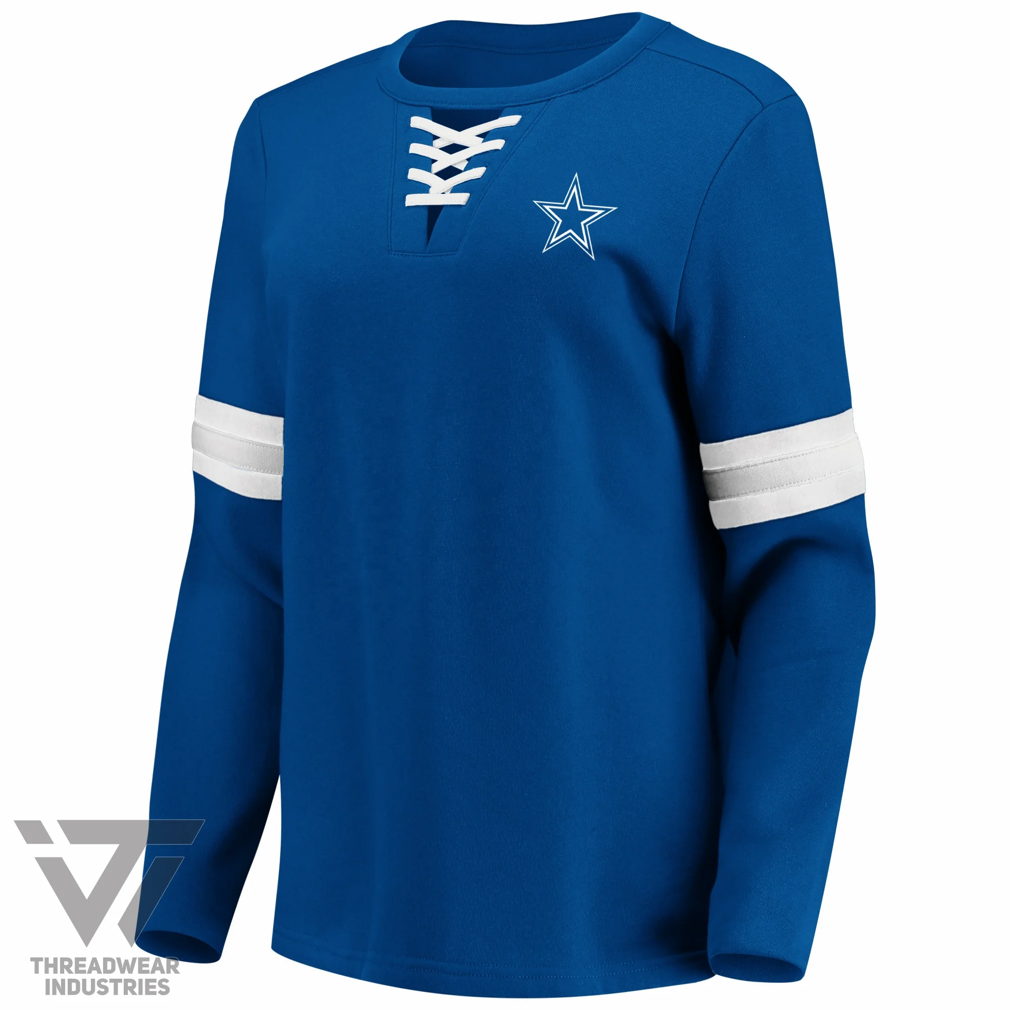 Женский футбольный пуловер НФЛ Даллас Ковбойз на шнуровке, свитшот с логотипом «историческая звезда» на заказ