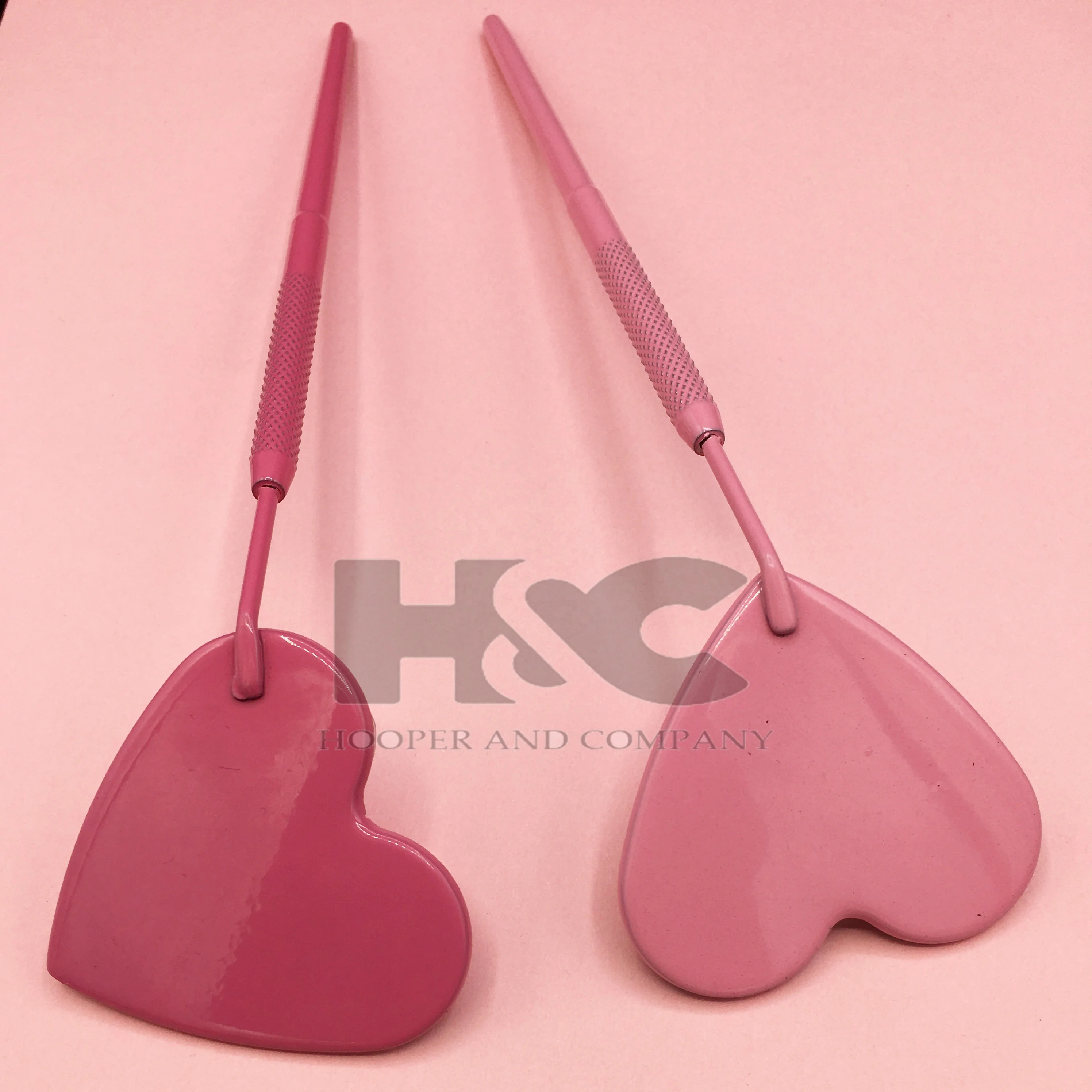 Custom Heart Style Hand Held Makeup Mirror Eyelash Makeup Mirror With Logo Wholesale Custom Logo High Quality Regular Sale