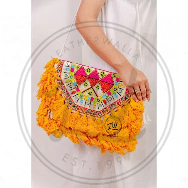 Exclusive Designer Boho Bag with Leather Belt