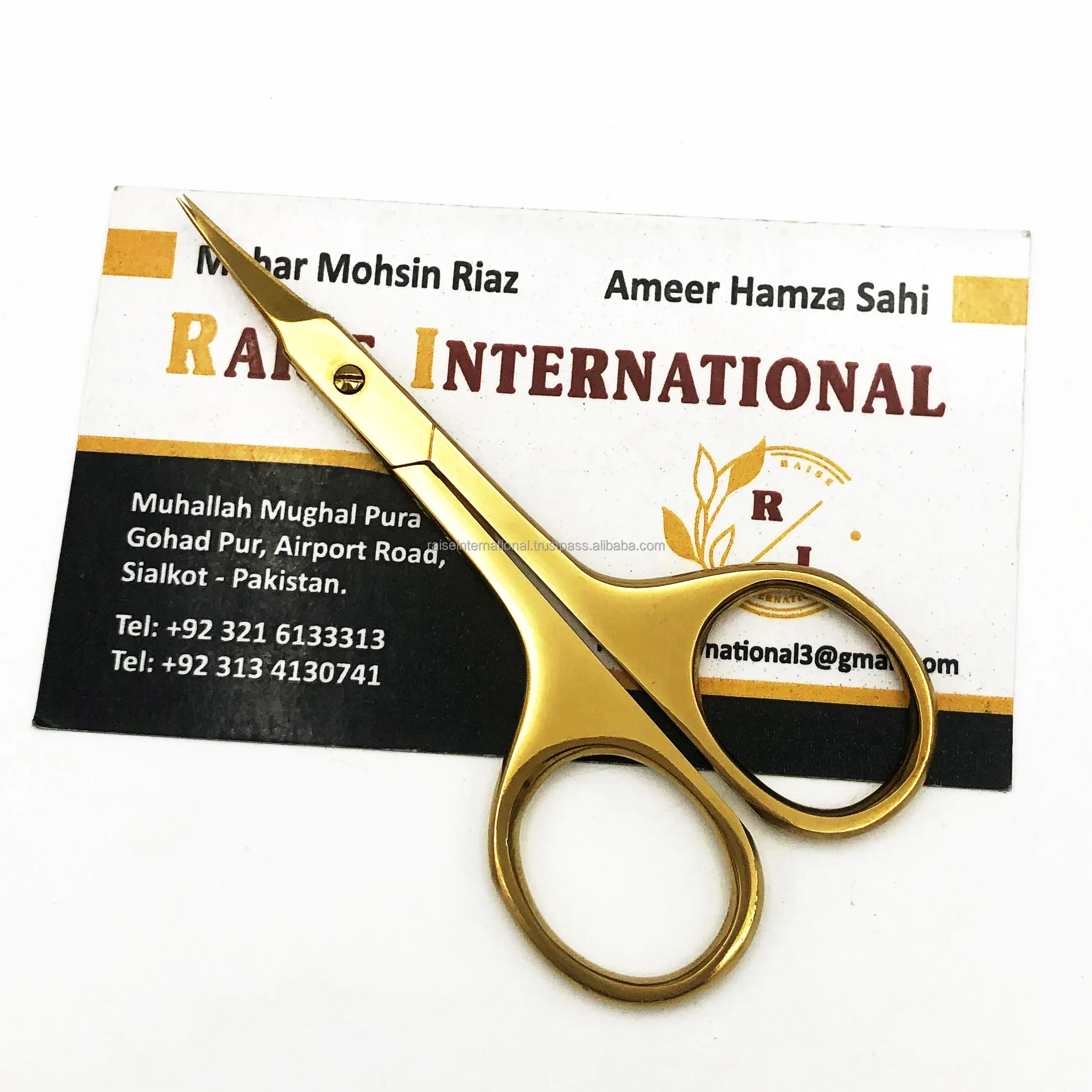 High Quality Best Selling Curved Makeup Plasma Gold Eyelash Eyebrow Beauty Scissors Eco-Friendly Small Nose Hair Scissors