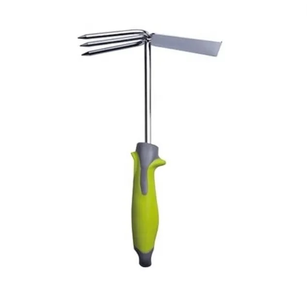 (PC-107P-C) Hot Sale 2-Colored Plastic Handle Steel Hoe Weeding And 3 Prong Fork
