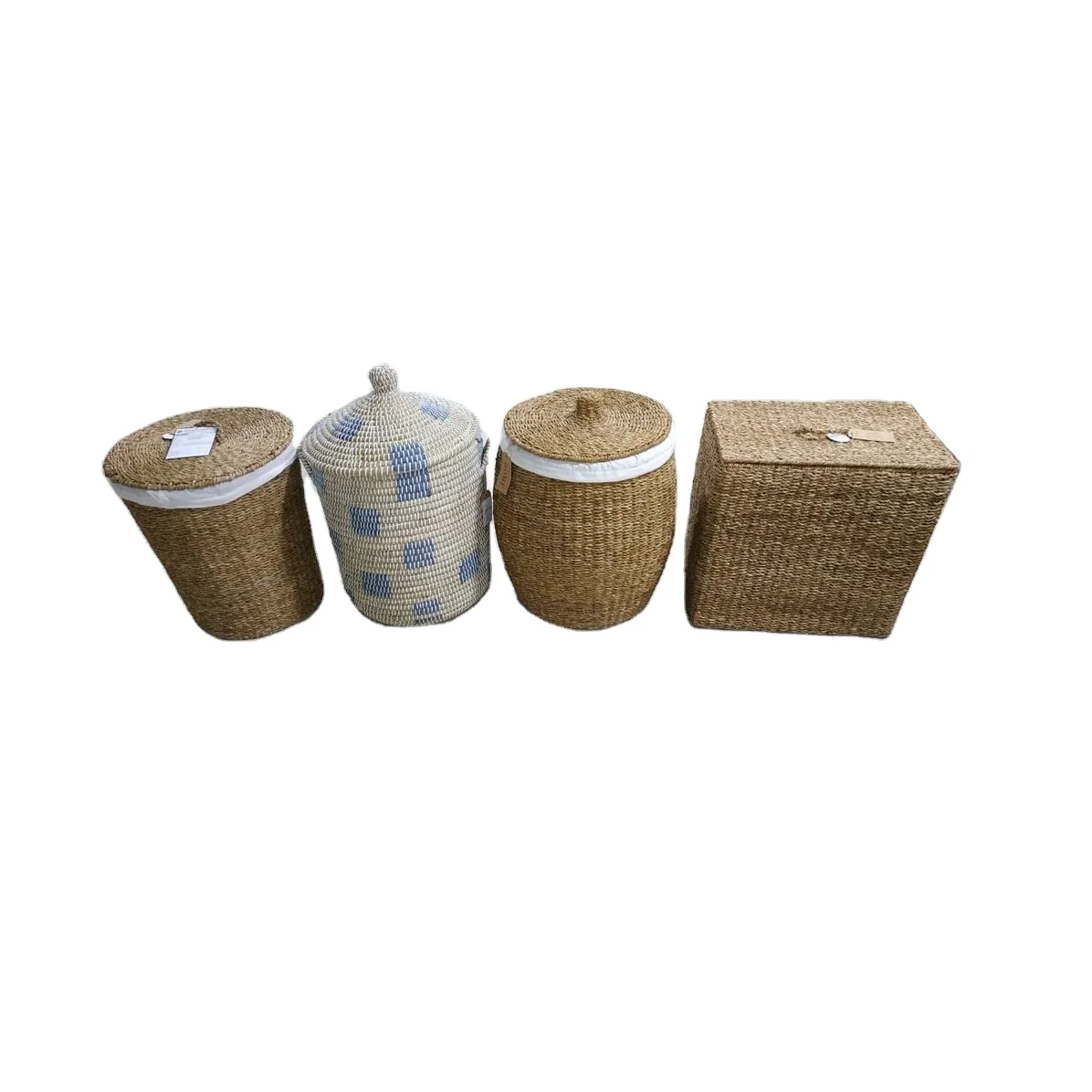 Factory Price Top Quantity Best Selling In Stock Customize Size100% Jute Nature Baskets with Straw & Plastic