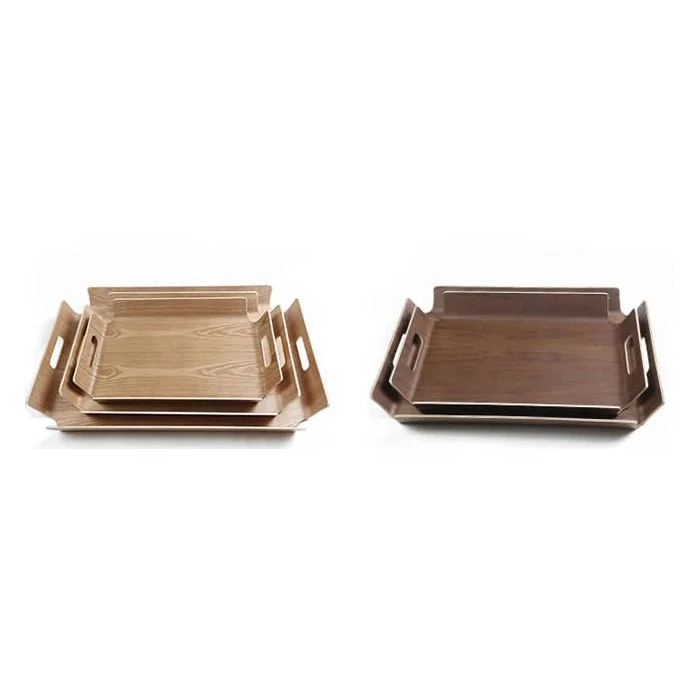 Wooden Handmade Serving Tray for Dining Table and Kitchen Square Shape Serving Tray For Fruit cake Snack Wholesale