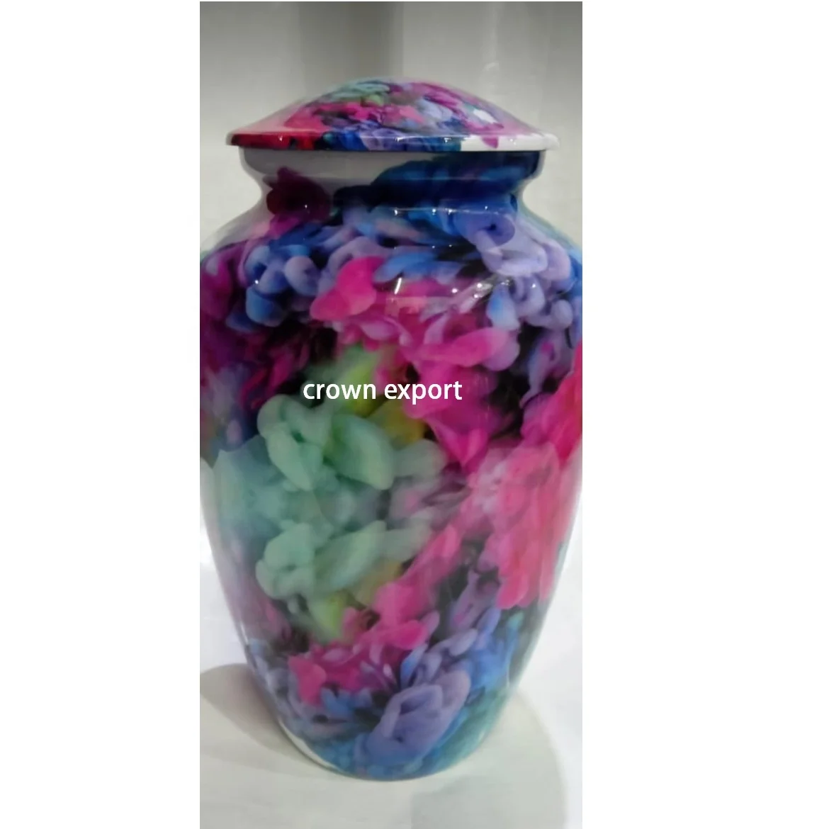 multicolor onyx look in  aluminium metal cremation in all size with multiple printed option for  funeral urns designs