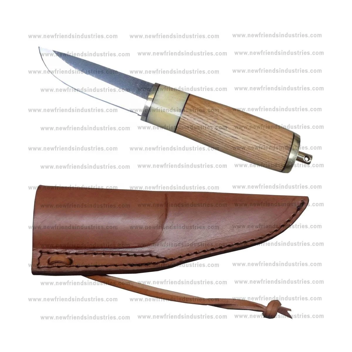Top Seller Forged High Carbon Steel Blade GOTLAND VIKING KNIFE, Hunting Knife Bone Handle With Brass Bolsters & Leather Scabbard