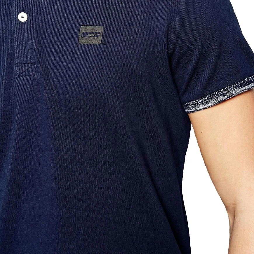 Promotional customized breathable mens pique polo with jacquard collar classic fit t-shirts for advertisement wholesales BD