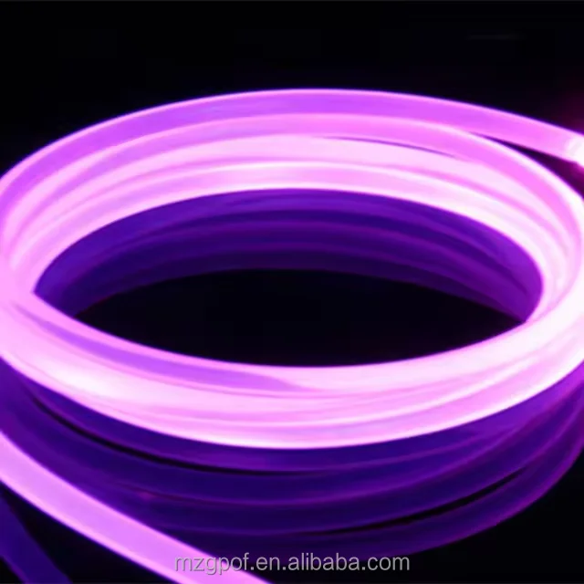 5 mm Diameter Soft Side Glow Fiber Optical Light Flexible Material LED RGB Color Factory wholesale Plastic Battery Operated