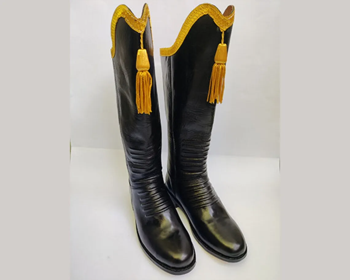 Men genuine leather long boot high quality leather grading boot ridder fashion shoes