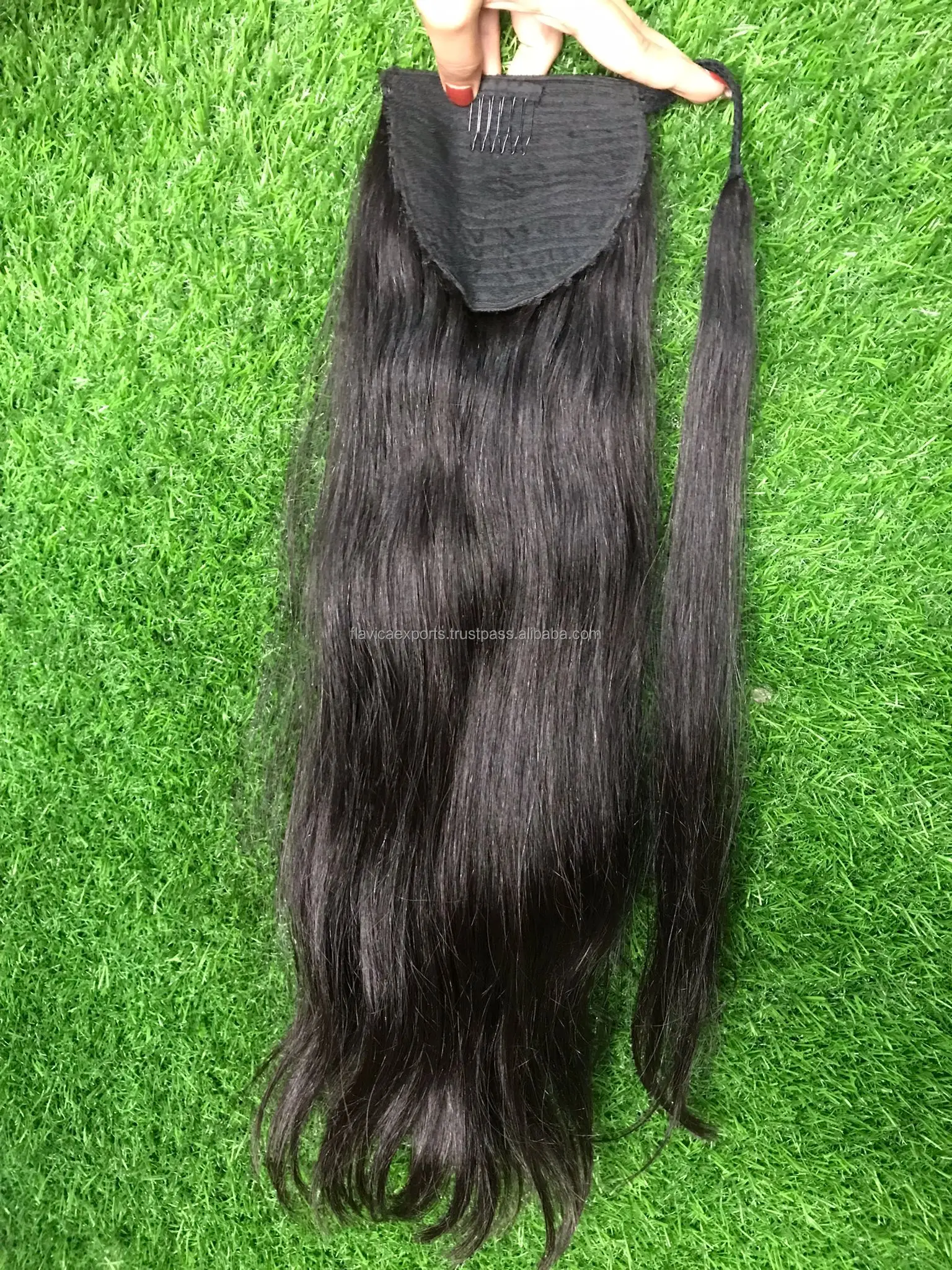 Dark Brown And Black Ponytail Hair Extension 16 to 30 Inches By Oriental Hairs