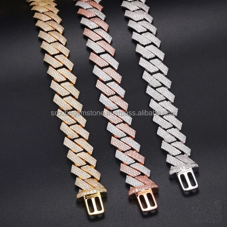 16mm Cuban Miami Chain 200gm Ef Vvs Moissanite New Collection With High Quality Available At Wholesale Price