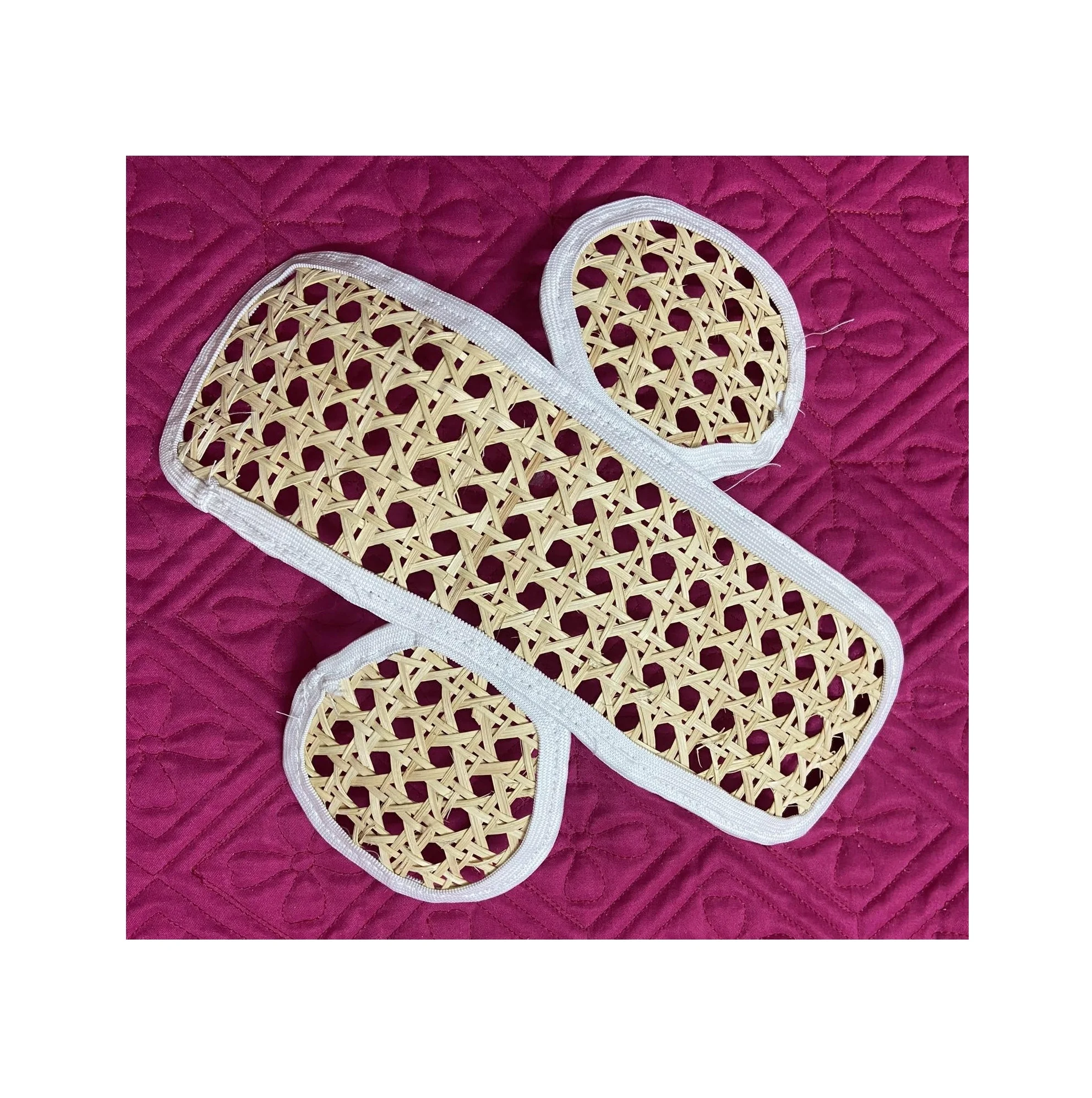 Vietnam factory Natural Wicker helmet decorations / Rattan motorcycle visor covers / Rattan webbing cane craft gift sandy99gd