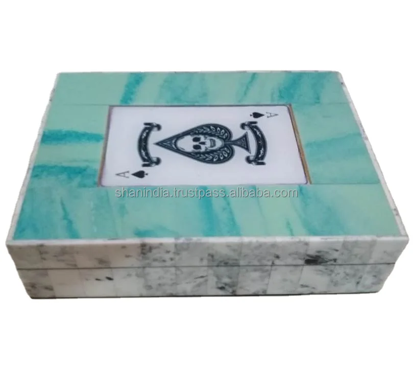 Playing Cards High quality handmade Wood Resin playing card box double deck