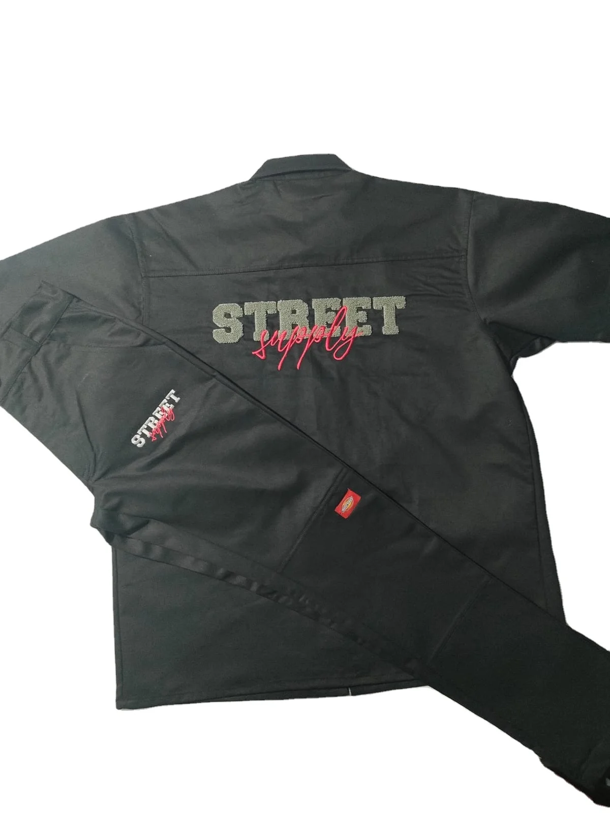 Wholesale OEM new  Arrival Black Cotton Made Custom Workwear Working Uniform Dicki Suits New Short Sleeve 2 Piece Mens set