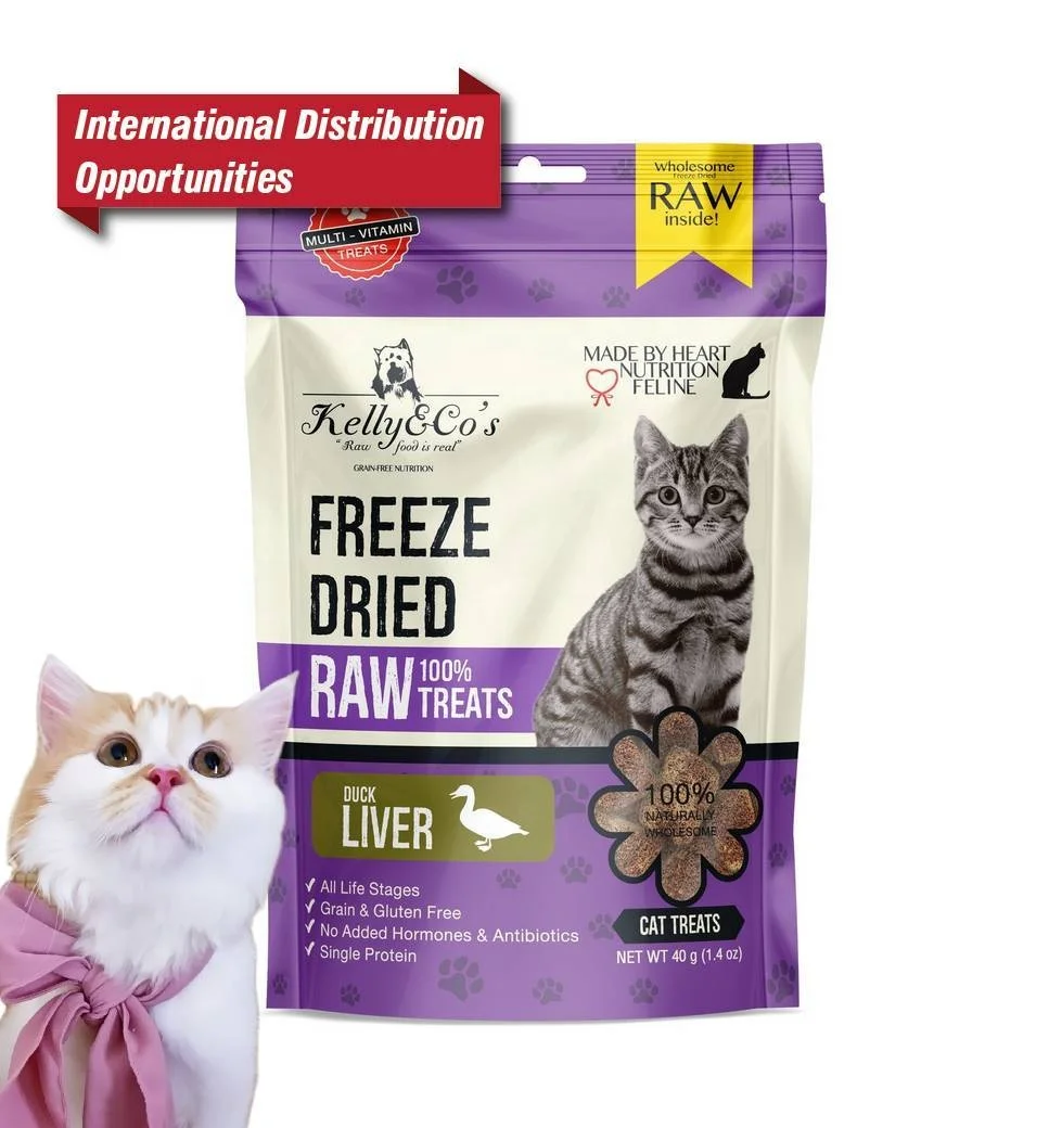 Kelly and Co freeze-dried pet food plant distributing delicious fish taste cat diet