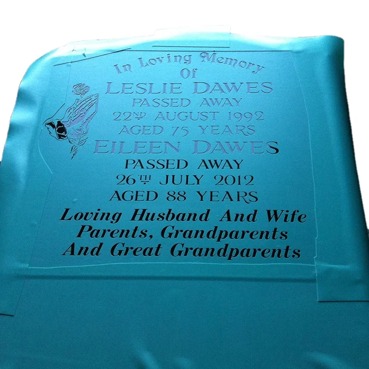 Low-tack Adhesive Light Blue Curving Ability Sandblast Stencil For Monument