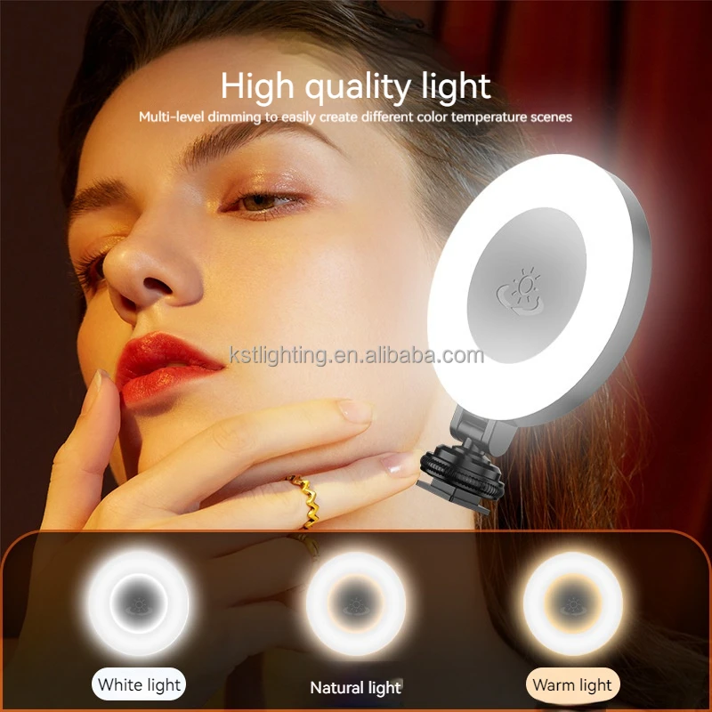 New Portable Pocket Mini Selfie Phone Camera Ring Light lamp D07 LED Fill Light with Multiple Ports 3 color temperature