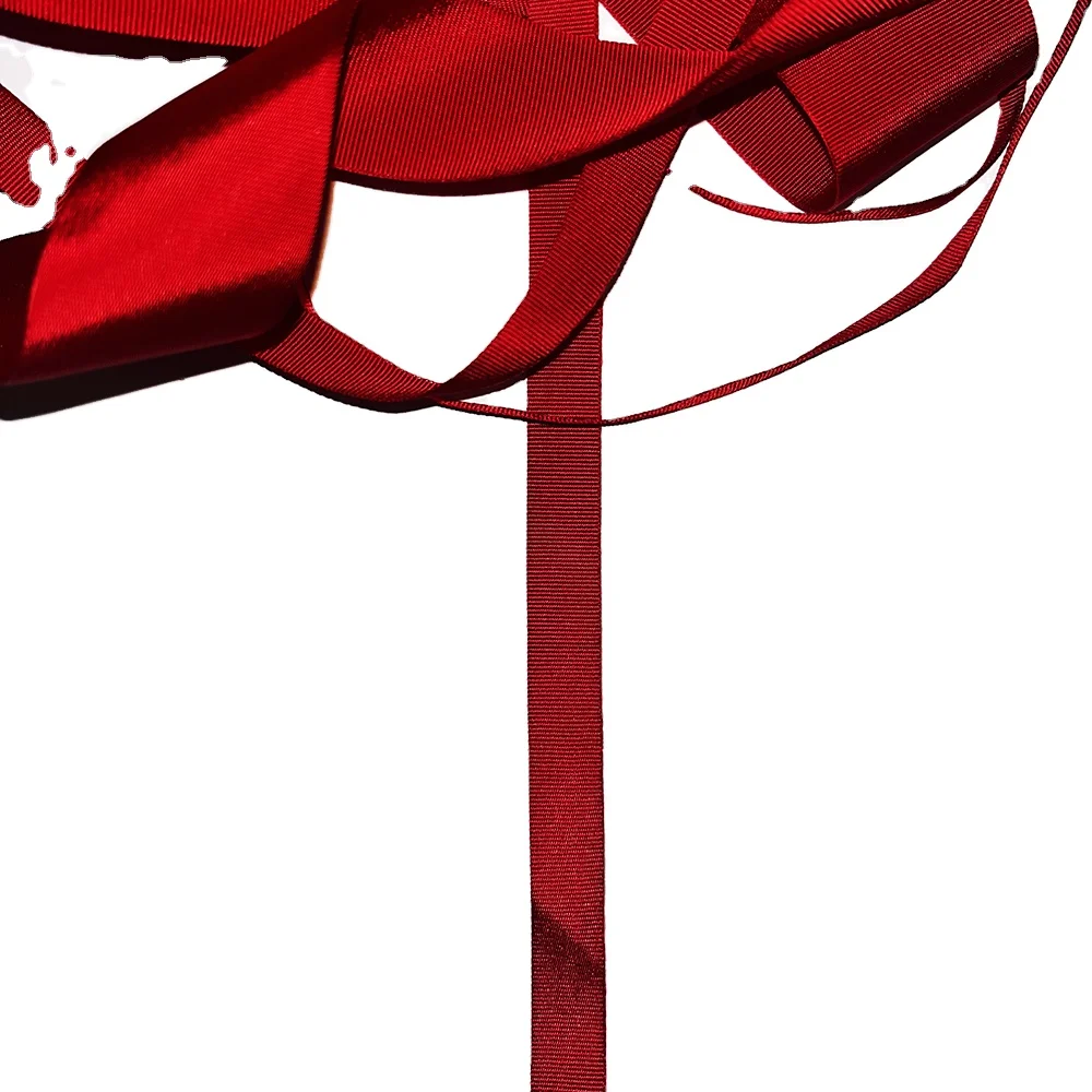 Грос зернистая 917 1 см Красная лента высокого качества 100% сделано в Италии хлопчатобумажная ткань с бантом подарочная упаковка рождественское использование