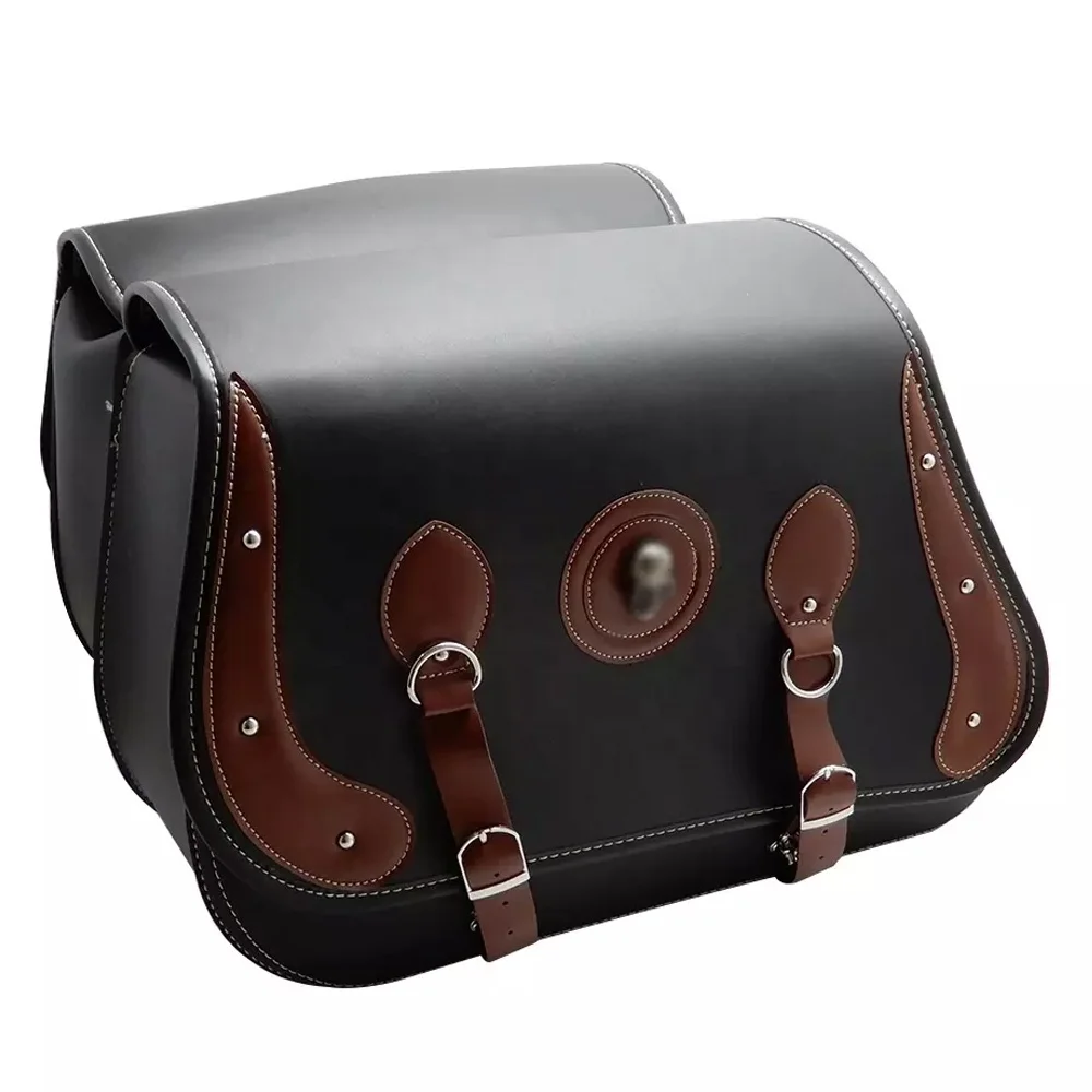 Saddle Bag Backpack Custom Logo Waterproof Motorcycle Leather Motorbike Real Leather OEM Designs