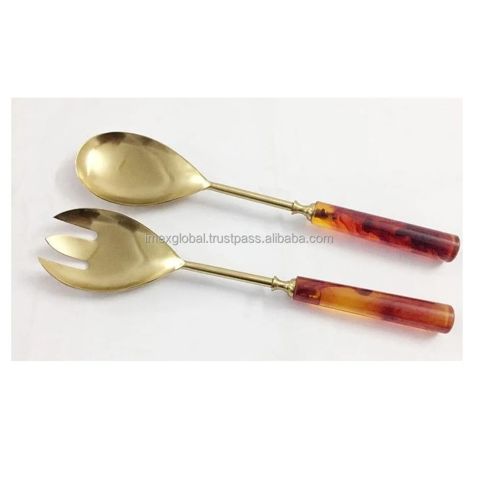 Высококачественный сервиз для салата из нержавеющей стали с полимерной ручкой для использования в отеле и ресторанах