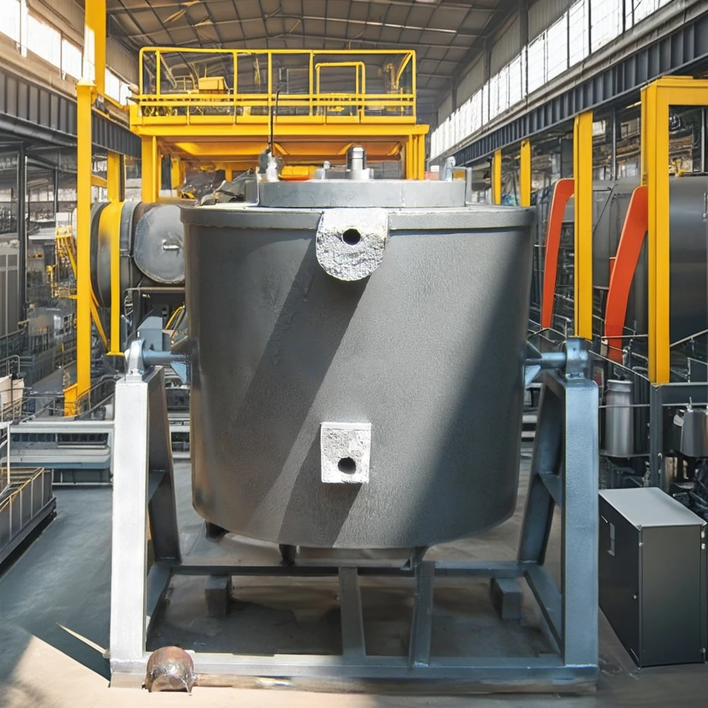 High Quality 500 Kgs Aluminum Melting Crucible Furnace Automatic Burner System Tilting Converter Furnace Featuring Bearing