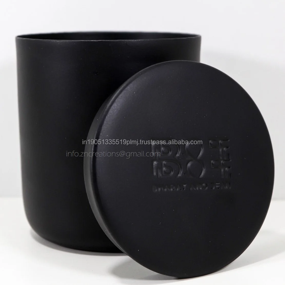 Stainless Steel candle jar With Black And White Powder Coated Metal Soy Wax Candle Jar Scented  Wax Decorative Candle Container