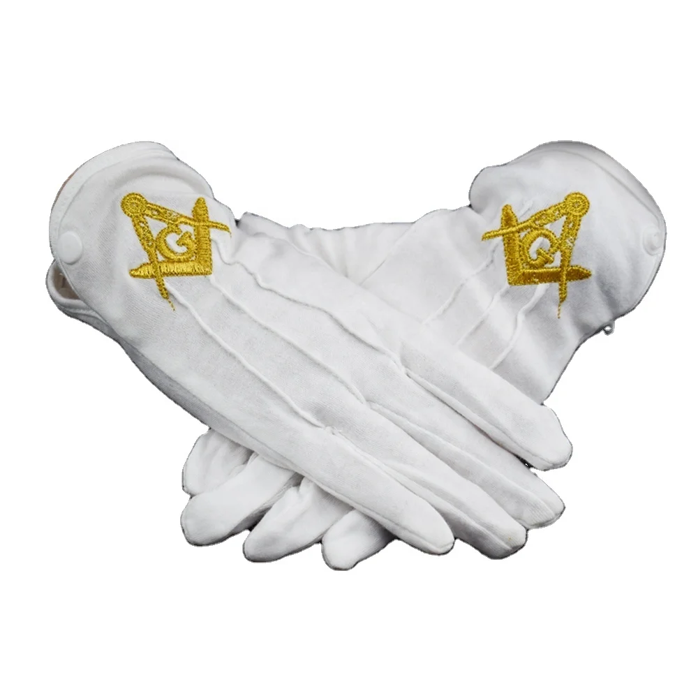 top quality masonic white cotton gloves customize comfortable new style gloves in cheap rate