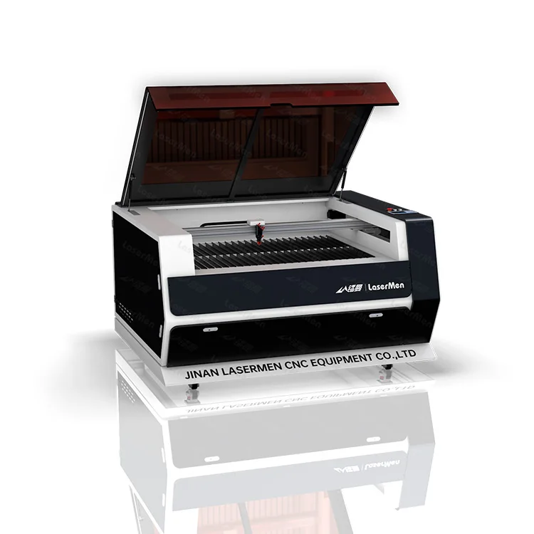 LM-1390-F CO2 laser engraving cutting nonmetals machine with fume filter high precision 100w